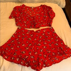 Matching 2 piece shorts and top set